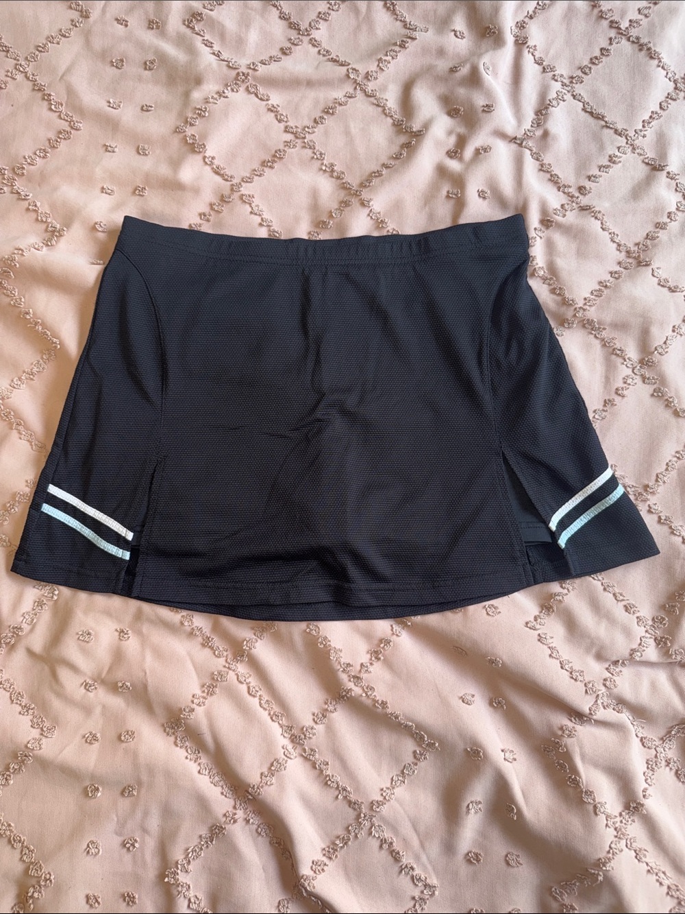 Black Athletic Skort with Side Stripe Detail
